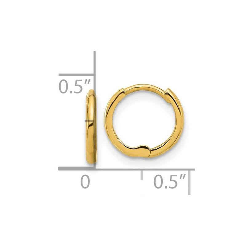 Curata 14k Yellow Gold Polished Hinged Hoop Earrings - 10.3x11mm