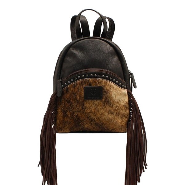 Ariat Western Backpack Women Calf Hair Fringe Scarlet Brown - 9 x 12 x ...
