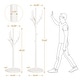 preview thumbnail 89 of 140, Tree-branch Rubberwood Freestanding Coat Rack with Hooks