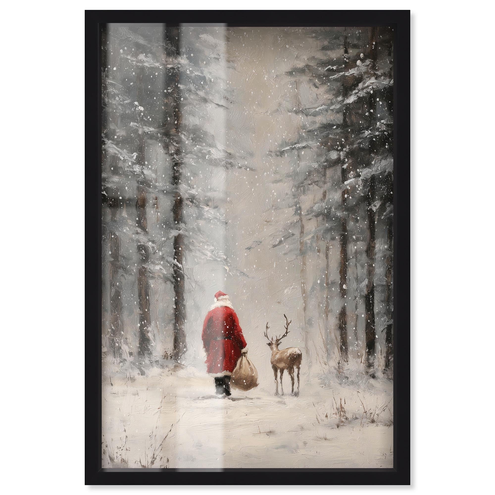 Snowy Walk Through the Forest Wall Decor Shadowbox Print by Art Remedy