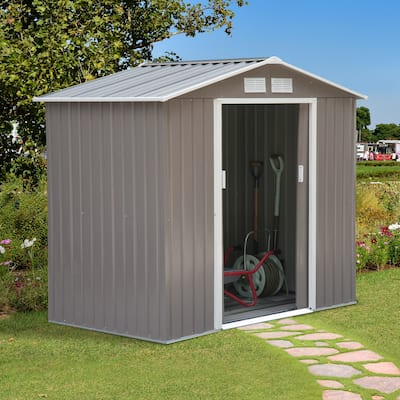Outsunny Metal Outdoor Shed Organizer & Garden Storage