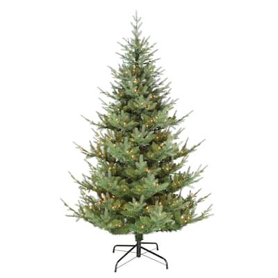 Puleo International Pre-Lit 7.5' Hillside Spruce Artificial Christmas Tree