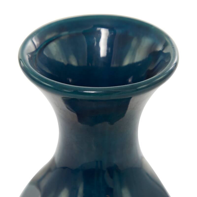 Blue Modern Smooth Glazed Stoneware Vase