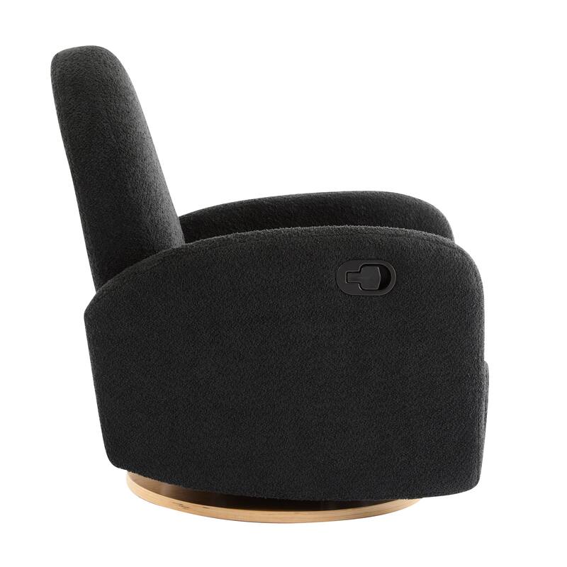 Contemporary Design 360 Swivel Boucle Glider Recliner Chair