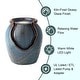preview thumbnail 24 of 30, Glitzhome Leaf Textured Ceramic Jar Indoor Tabletop Water Fountain with LED Lights