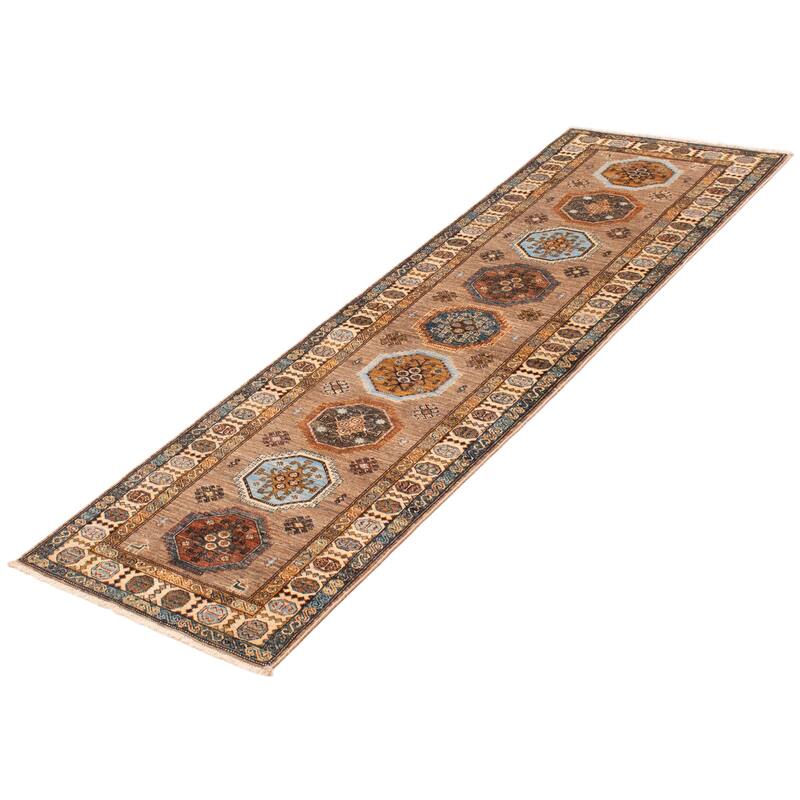 ECARPETGALLERY Hand-knotted Aryana Taupe Wool Rug - 2'8 x 8'3