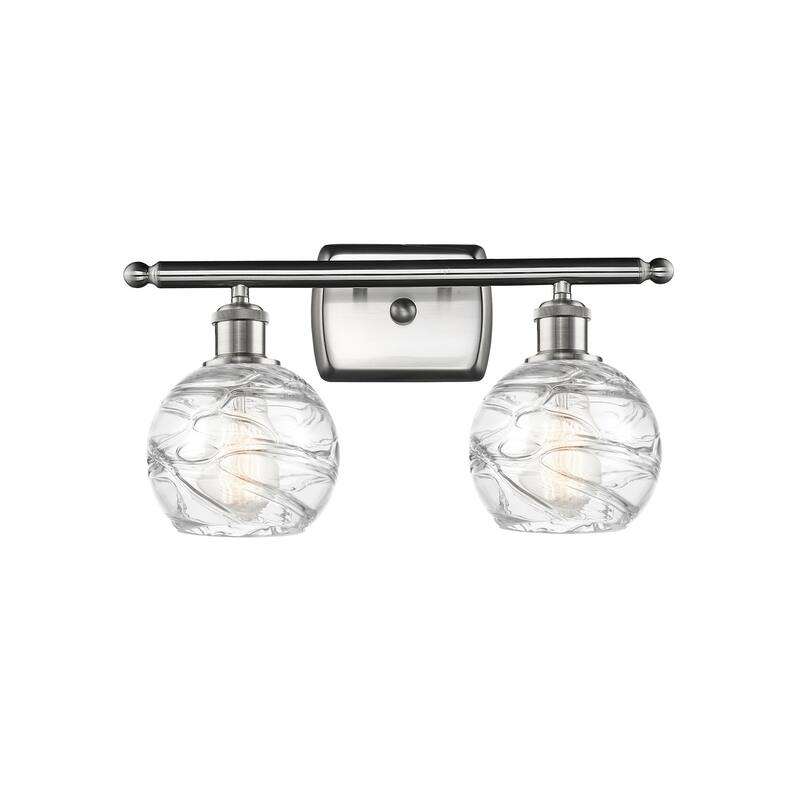 Innovations Lighting Athens Deco Swirl 2 Light 16" Bath Vanity Light - Brushed Satin Nickel