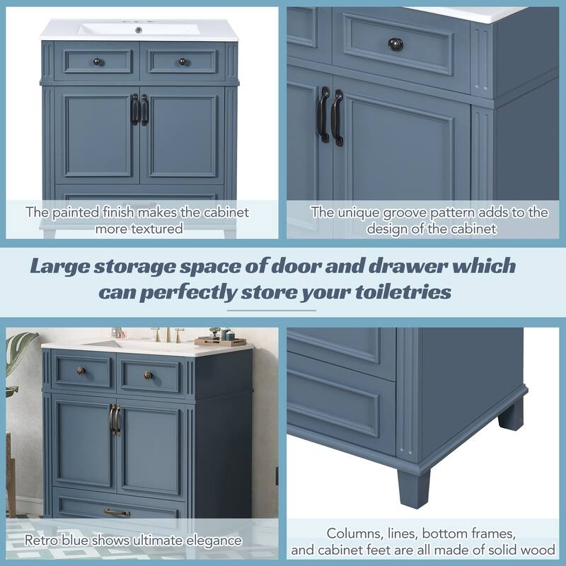 30'' Bathroom Vanity Cabinet Set with Sink Combo and Drawer & Cabient