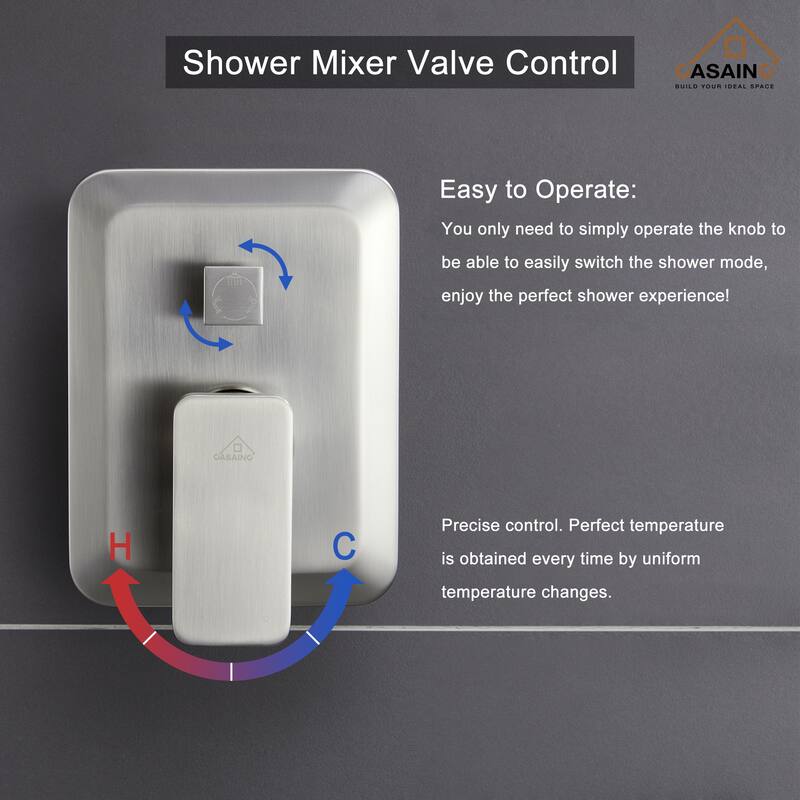 Wall-mounted rain shower faucet with pressure balanced valve