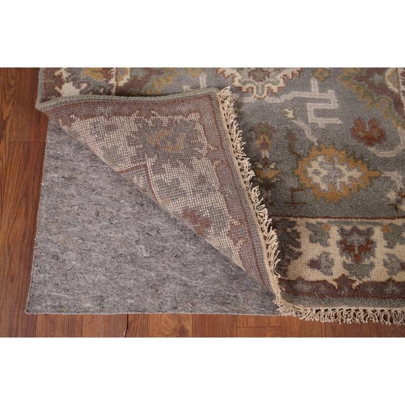 Gray Oushak Indian Accent Rug Hand-Knotted Wool Carpet - 3'1"x 5'4"