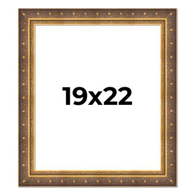 19x22 Frame Vintage Gold Solid Wood Picture Frame | 2.5 Inch Moulding