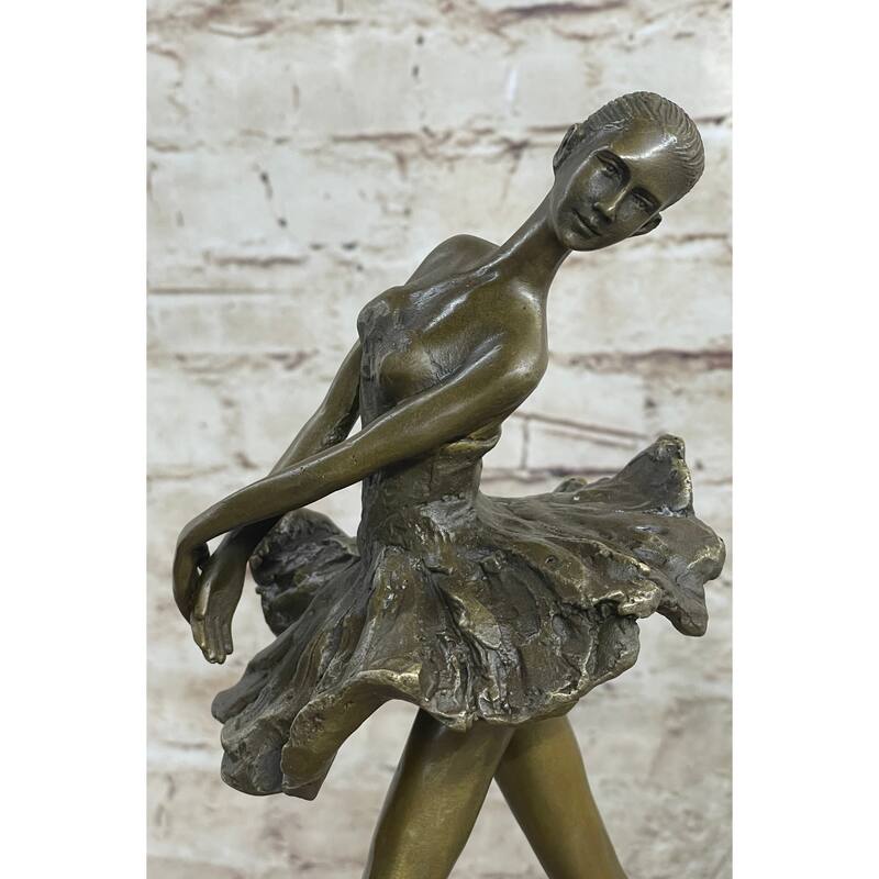 Edgar Degas Ballerina Bronze Sculpture Marble Base Figurine Figure Sale Home Art