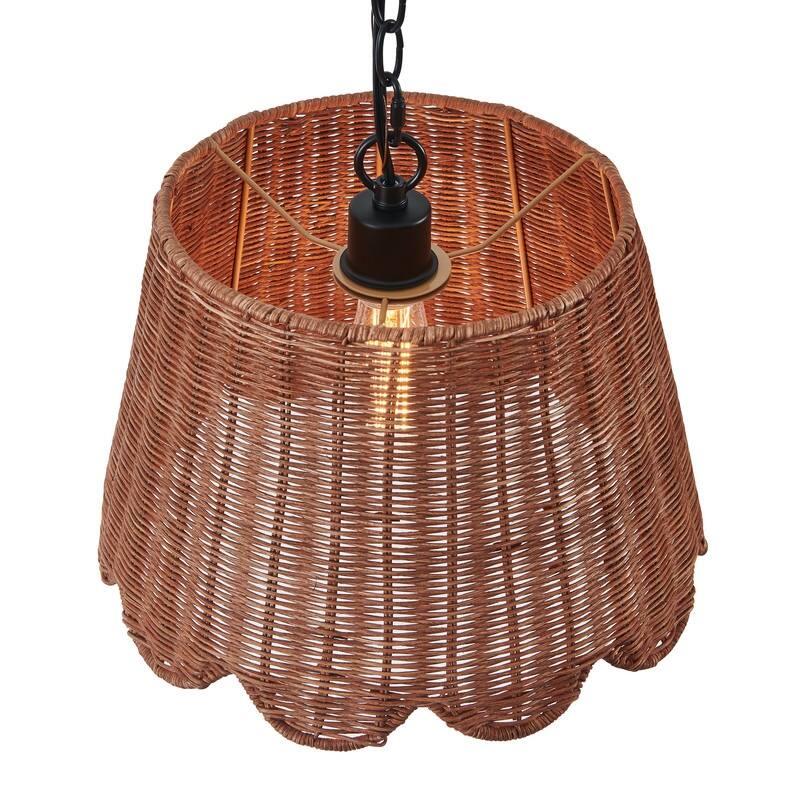 KAWOTI 51.5" 1-light Rattan Pendant Light - W14" x H11" (Max height: 51.5")
