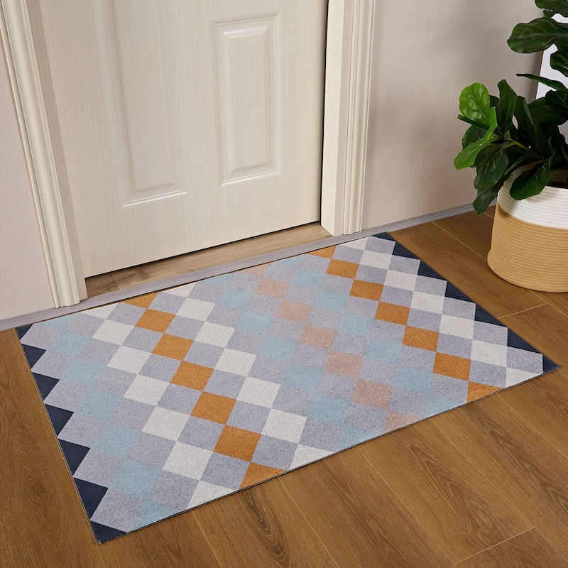 Indoor Door Mat, Front Back Outdoor Mat Rubber Backing, Low-Profile Entrance Rugs, Absorbent Resist Dirt Doormats Inside Doormat - 16.9" W x 28.7" L