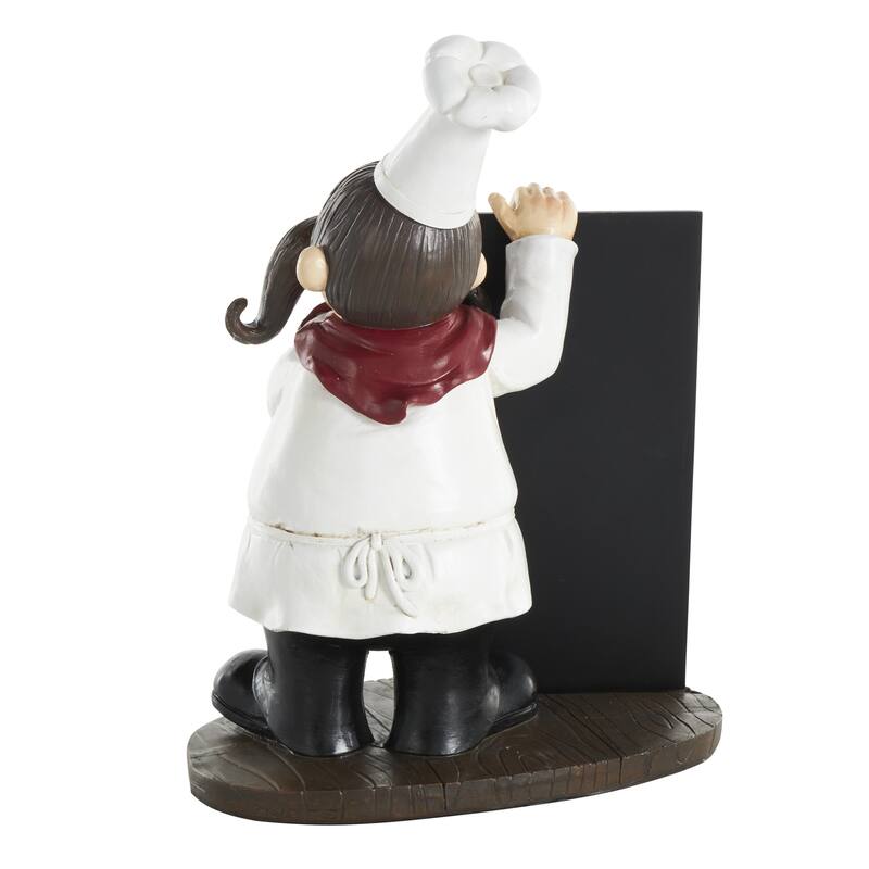 Polystone Chef Decorative Sculpture with Chalkboard - Black - Roche River Decor
