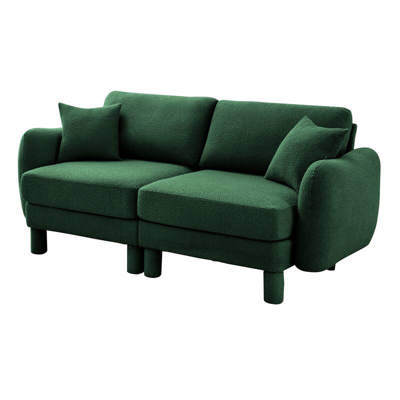 2-Seater Loveseat Sofa Couch with Shell-shaped Armrests, Chaise Lounge Sofa with Cylindrical Legs Wrapped