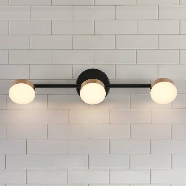 slide 2 of 17, Modern 2/3/4-Light Black Gold Bathroom Vanity Light LED Wall Sconces Lighting 3-Light
