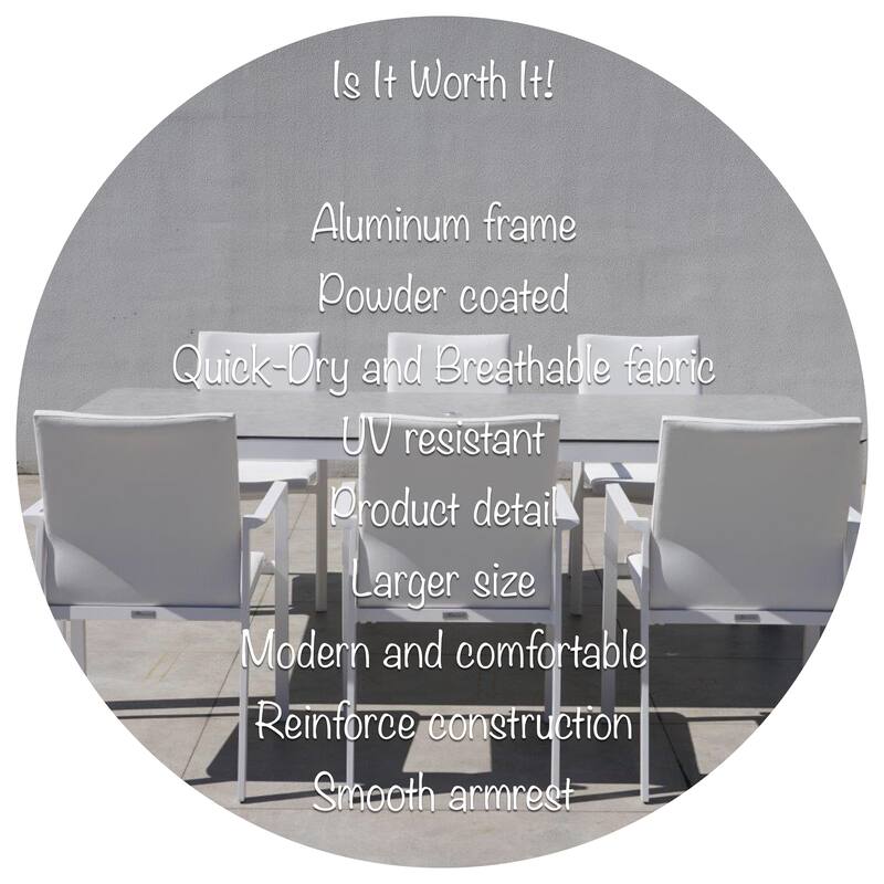San Giovani White 9-Piece Aluminum Outdoor Dining Set with Sling Set in White - N/A