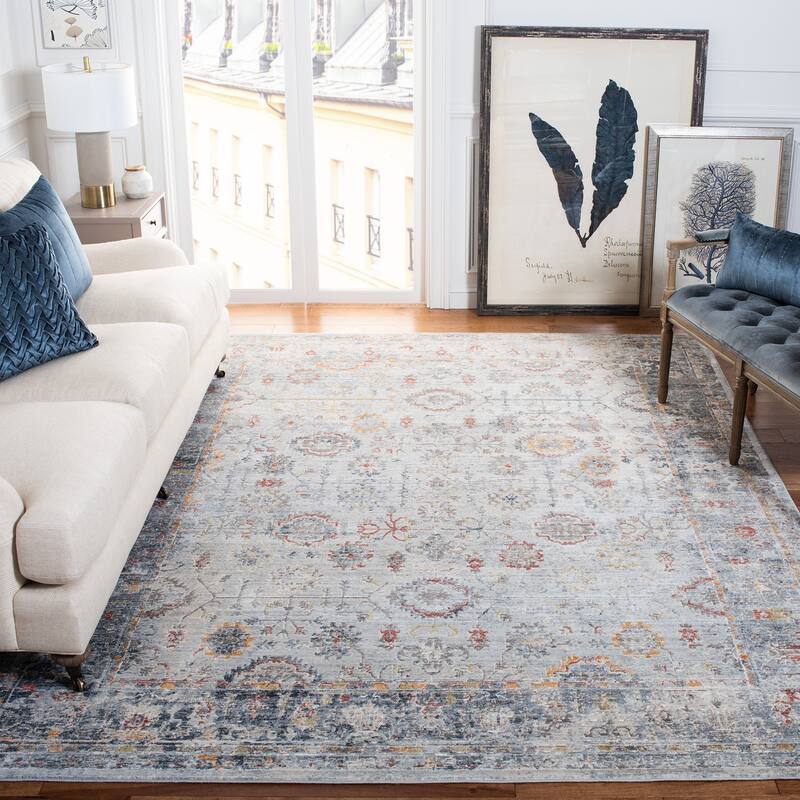 SAFAVIEH History Reinhilde Distressed Rug - 9' x 12' - Light Grey/Navy