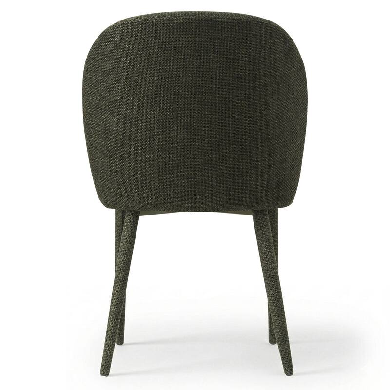 Fully Upholstered Textured Fabric Dining Chairs with Fabric-Wrapped Legs (Set of 4)