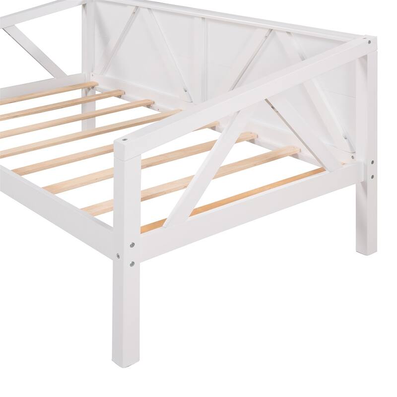 Merax Rustic Style Wood Daybed with Wood Slat Support