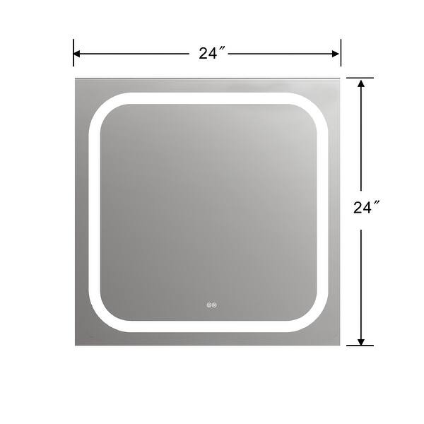 Frameless Wall Mounted LED Bathroom Mirror - Colorless