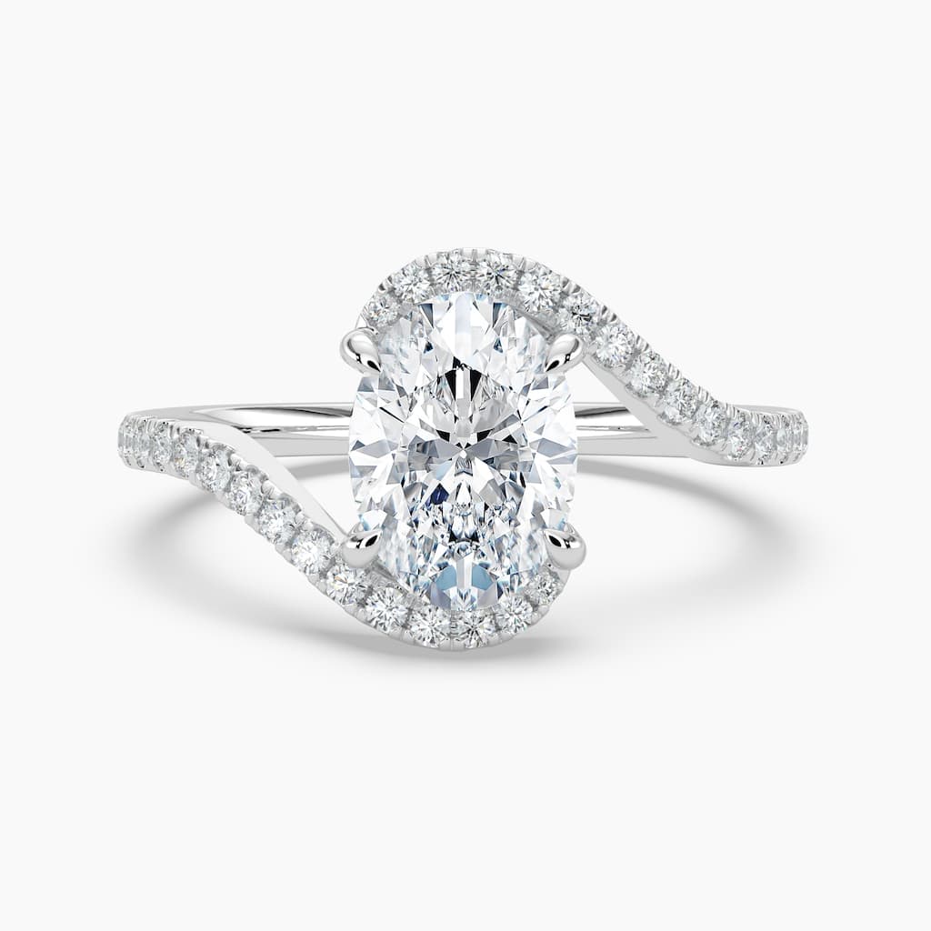 Auriya 14k Gold Oval Lab Grown Diamond Bypass Engagement Ring 1.00 to 5.00 ct. tw. (F-G, VS)