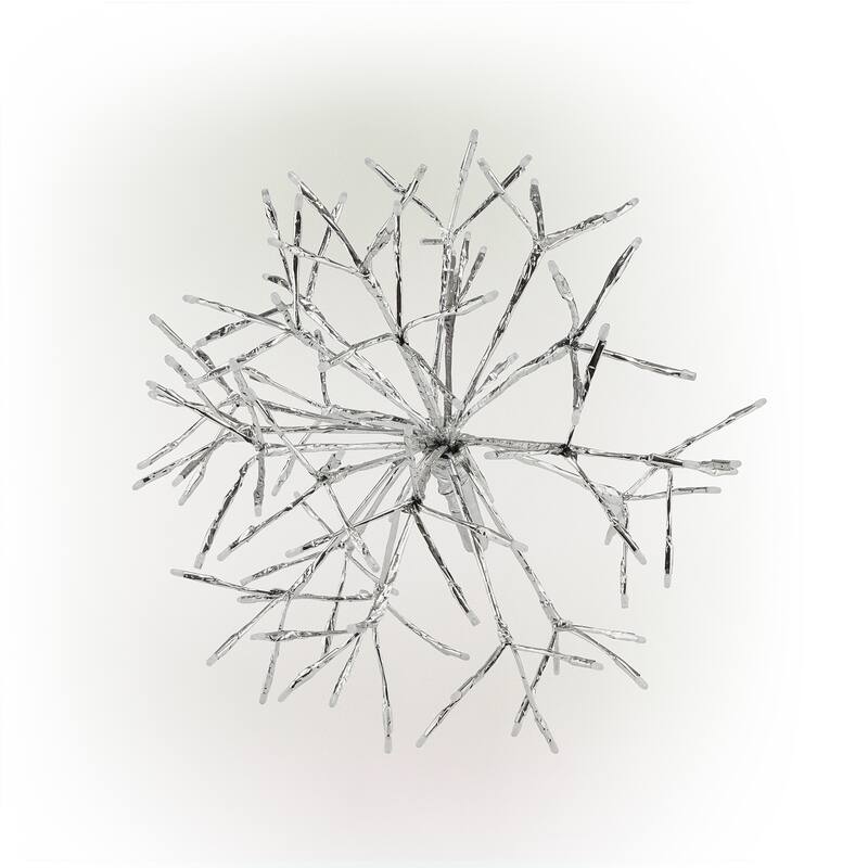Alpine Corporation 16"H Indoor Holiday 3D Snowflake Hanging Ornament with LED Lights