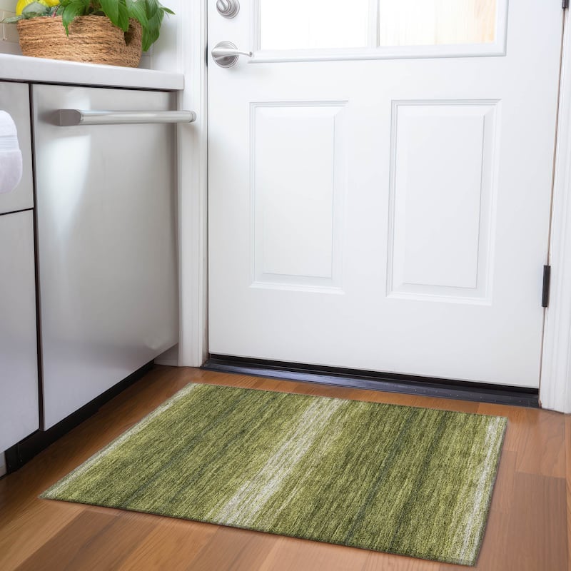 Premium Washable Super Soft Farmhouse Ombre Mayfield Rug - Olive - 1'8" x 2'6"