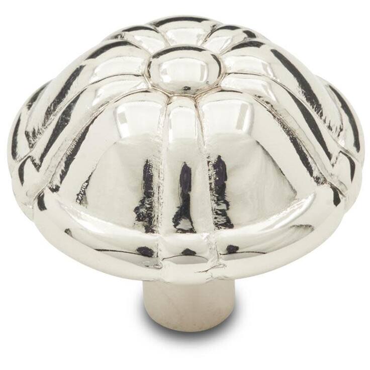RK International CK 704 Small Petal 1-1/4" Round Solid Metal Flower - Polished Nickel