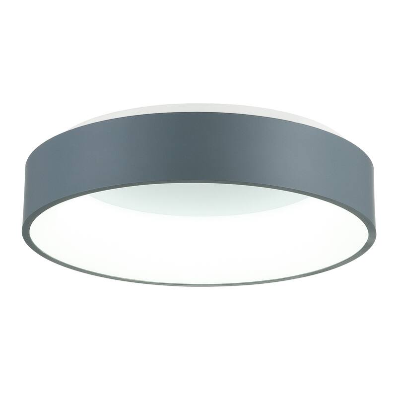Arenal LED Drum Shade Flush Mount With Gray & White Finish - Gray