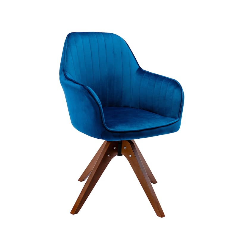 Porthos Home Oana Velvet/ Beechwood Swivel Dining Chair