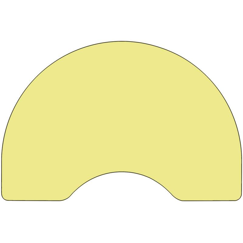 Mobile 48''W x 72''L Kidney Thermal Laminate Activity Table - Adjustable Legs