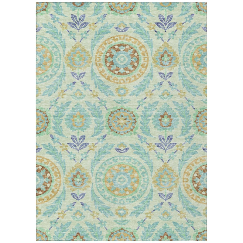 Machine Washable Indoor/ Outdoor Chantille Boho Suzani Rug