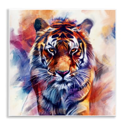 Stupell Fierce Vibrant Tiger Wall Plaque Art Design By Kim Allen