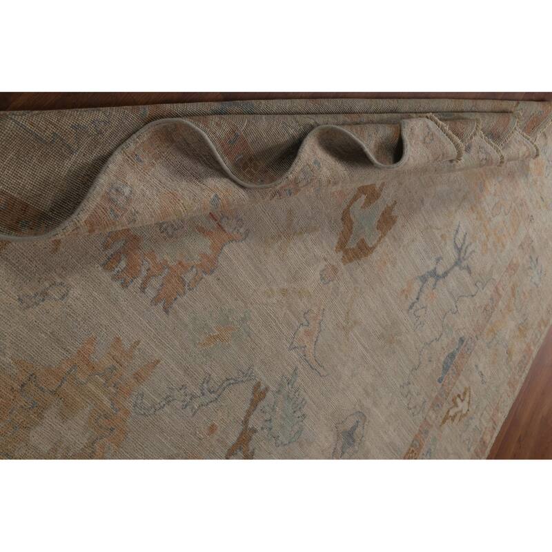 Vegetable Dye Oushak Turkish Wool Area Rug Handmade Traditional Carpet - 6'6" x 8'1"