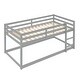 preview thumbnail 4 of 4, Grey Twin Size Wood Loft Bed with Ladder and Fence for Kids