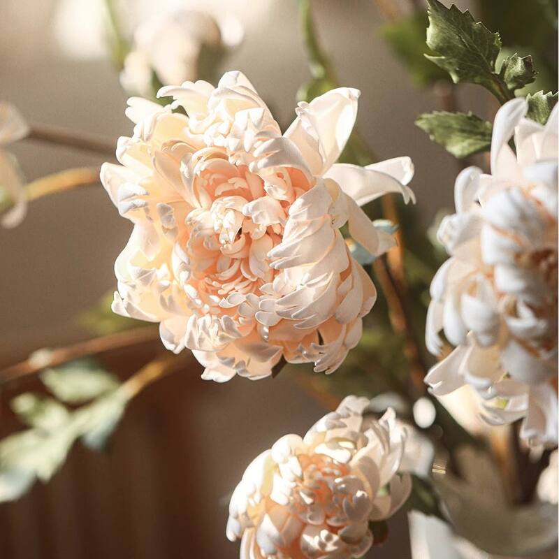 RusticReach Two-Head Seattle Dahlia Flower Stem 26.7" Tall