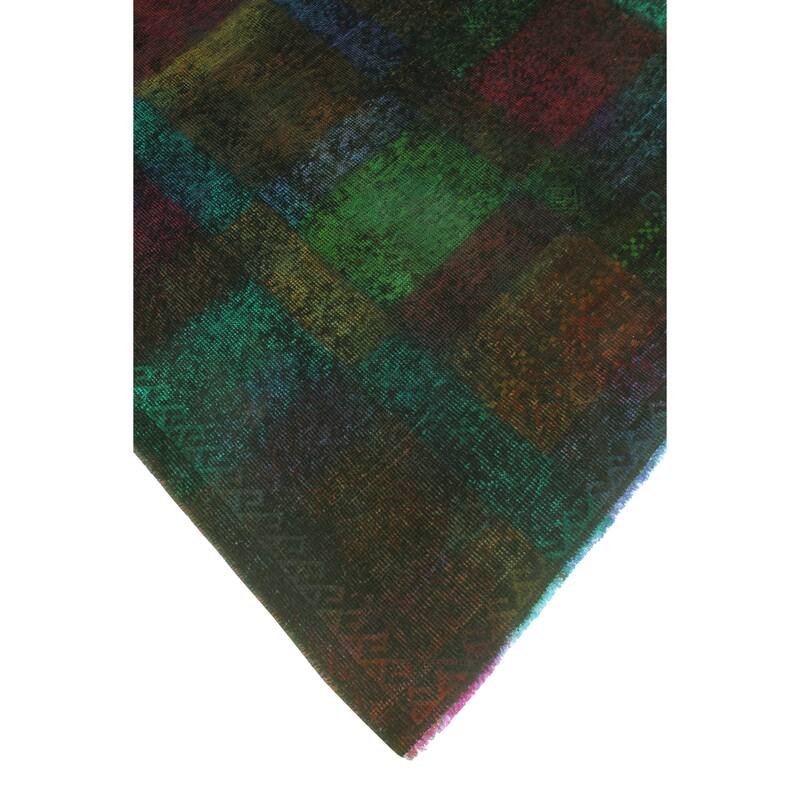 Vintage Rainbow-Dye Mauricio Purple/Green Rug - 3'9" x 7'1"