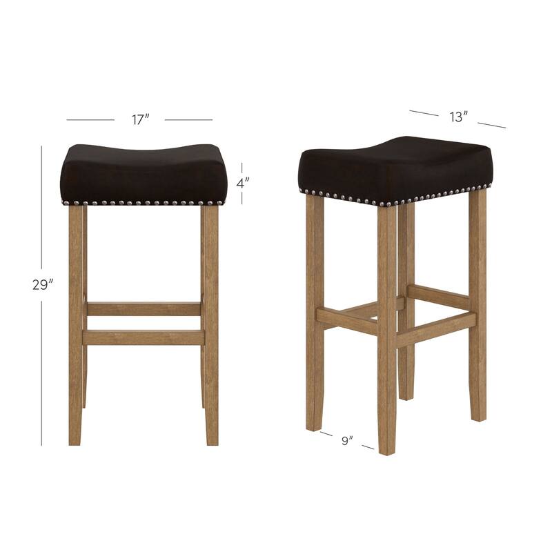 Nathan James Hylie Backless Counter Height Bar Stool with Solid Wood
