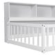 preview thumbnail 17 of 18, Twin Floor Bed with Bedside Bookcase,Shelves,Guardrails