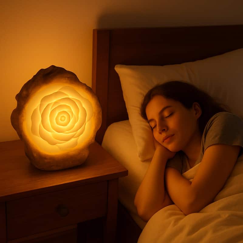 Aria Home Rose Blossom Table Lamp Sculpted Sandstone LED RGB Compatible