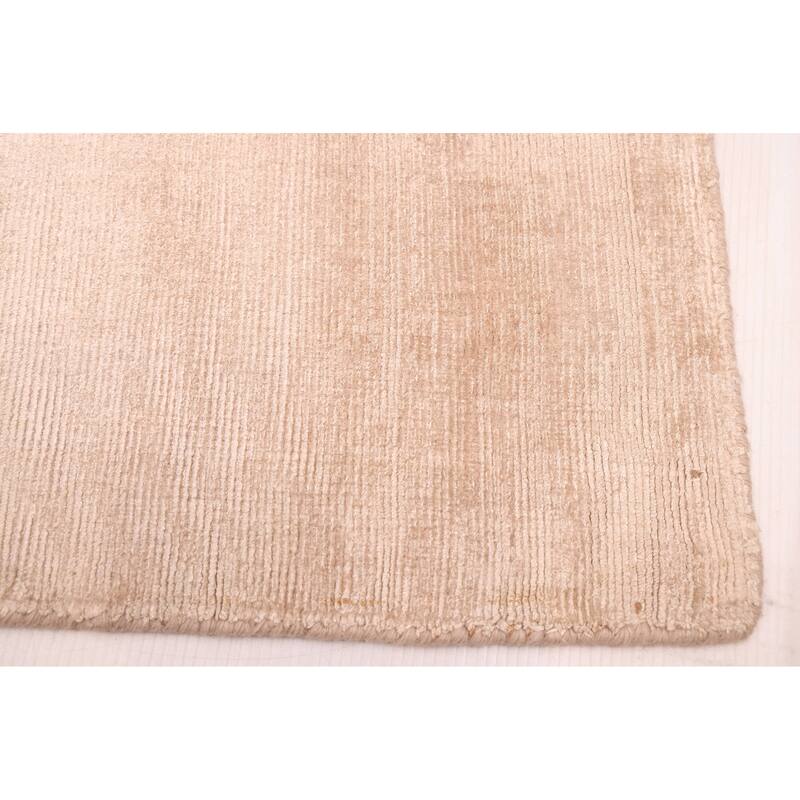 ECARPETGALLERY Hand Loomed Kashkuli Gabbeh Beige Viscose Rug - 6'8 x 7'10