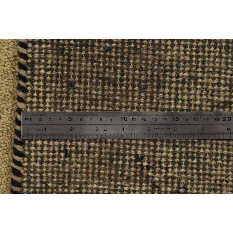 Hand Knotted Oriental 100% Wool Carpet Modern Bordered Beige & Ivories Gabbeh Area Rug - 6' 0'' X 4' 1''