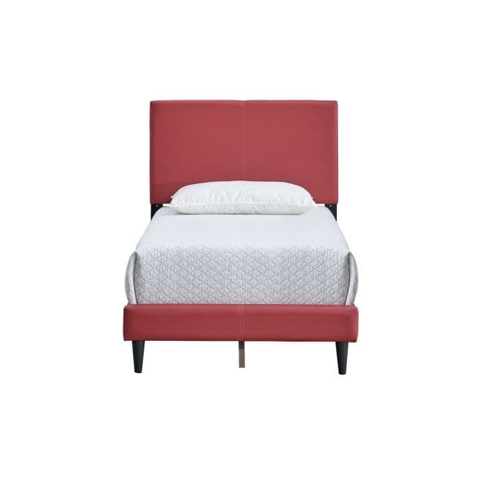 Faux Leather Upholstered Bed Frame Platform Bed w/Adjustable Headboard, Wood Slats Support, No Box Spring Needed, Easy Assembly