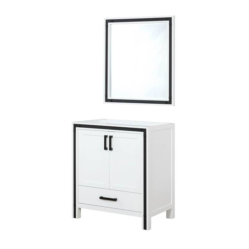 Vanity with 28" Mirror, Fully Assembled, Spacious Drawer & Cabinet Storage for Bathroom Organization