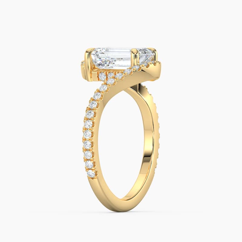 Auriya 14k Gold Emerald-cut Lab Grown Diamond Bypass Engagement Ring 1.00 to 5.00 ct. tw. (F-G, VS)