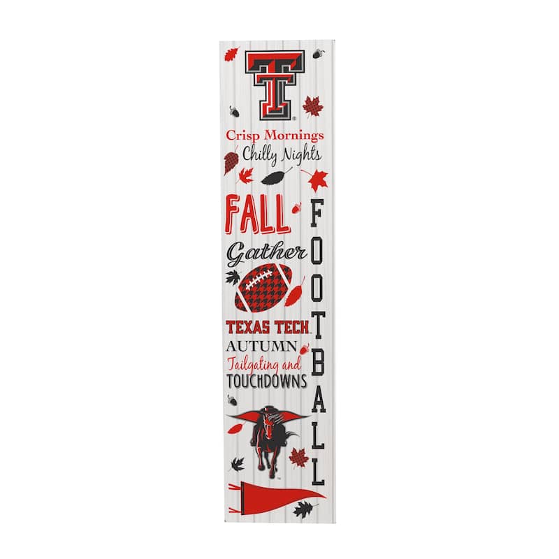 47" Double Sided Seasonal Porch Leaner, Texas Tech University - 47" x 11.25"