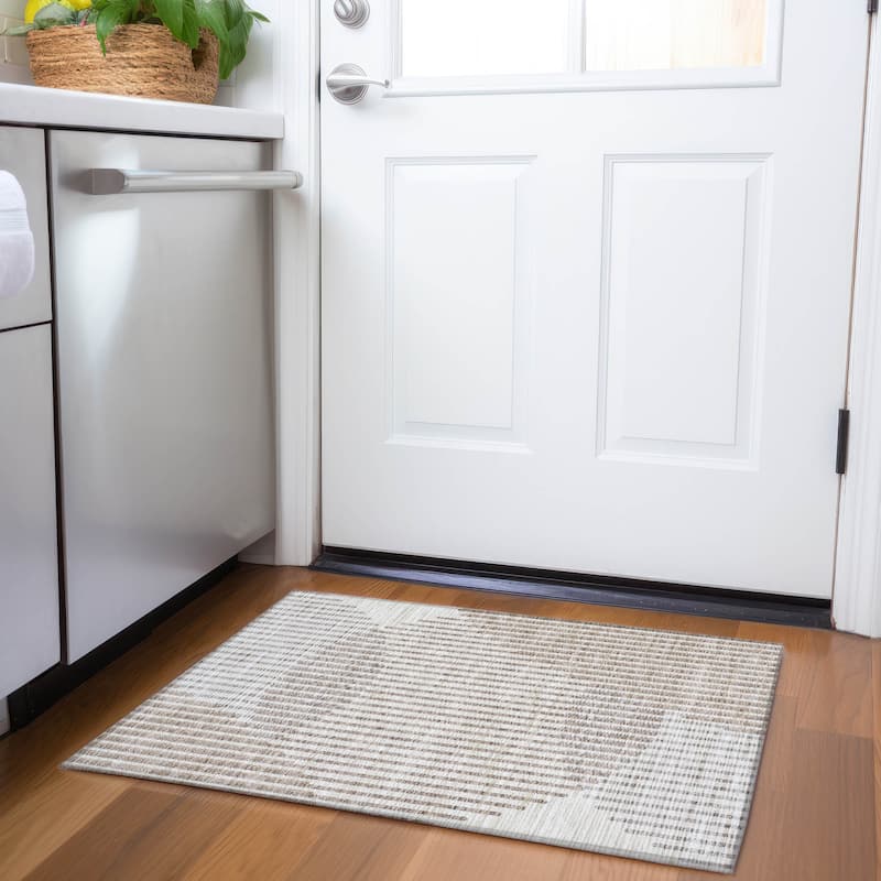 Premium Washable Super Soft Modern Allure Mayfield Rug - Beige - 1'8" x 2'6"