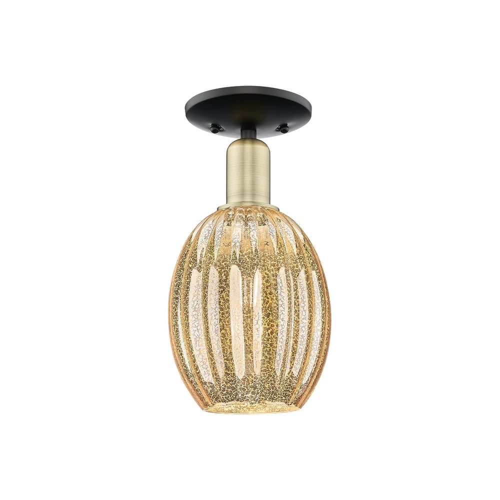 Innovations Lighting Downtown Urban - Preston - 1 Light 6" Bulb Shade Semi-Flush Mount Light